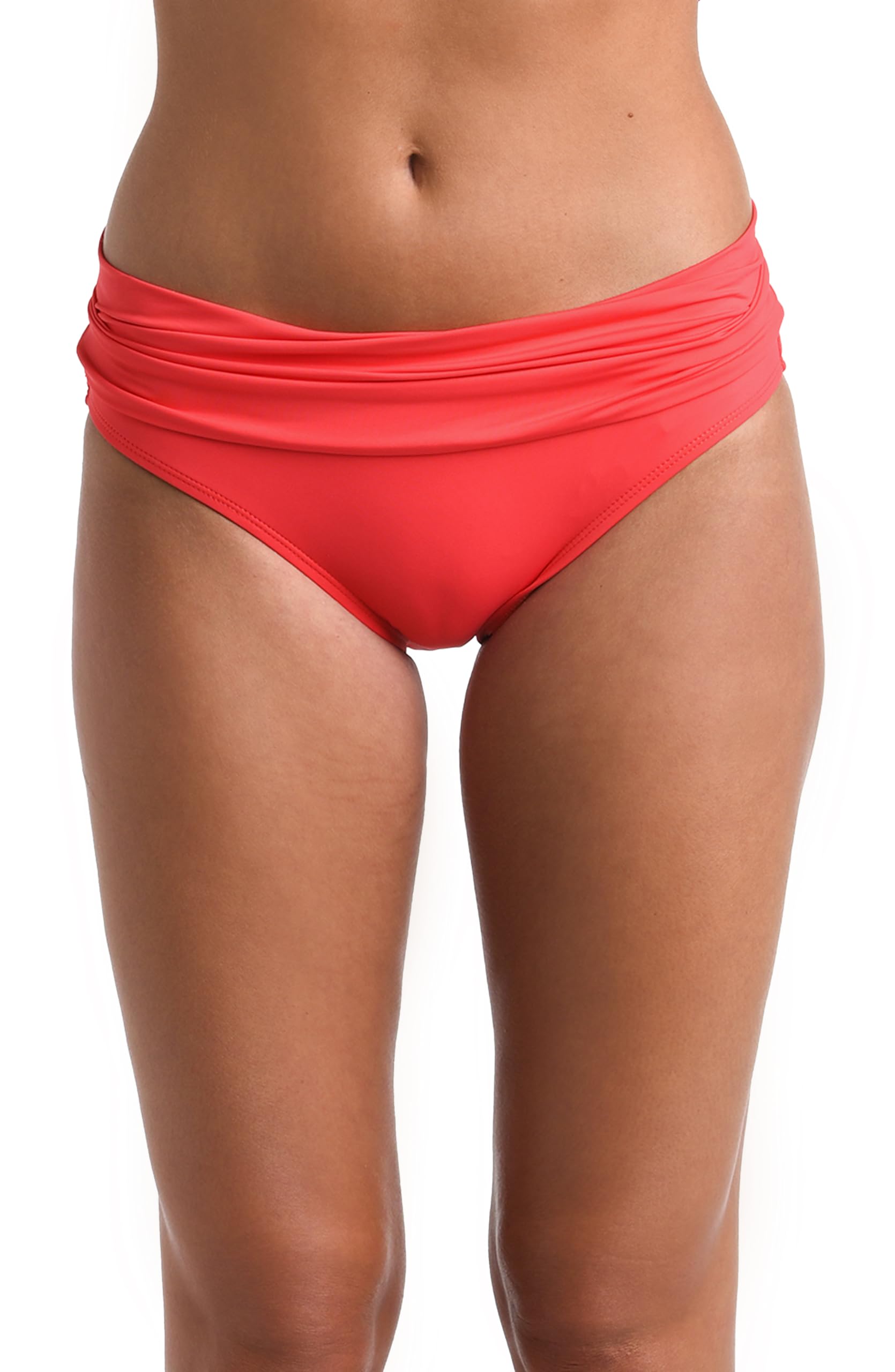 La Blanca Women's Island Goddess Banded Hipster Swimsuit Bottom Bikini, Guava, 16