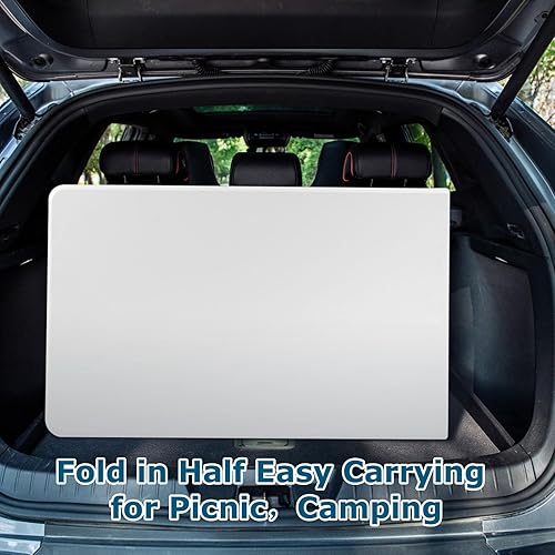 Miniatura 6 de Mesa plegable de 8 pies (30 x 96 pulgadas), mesa de picnic resistente para interiores y exteriores con asa de transporte, mesa plegable de plástico