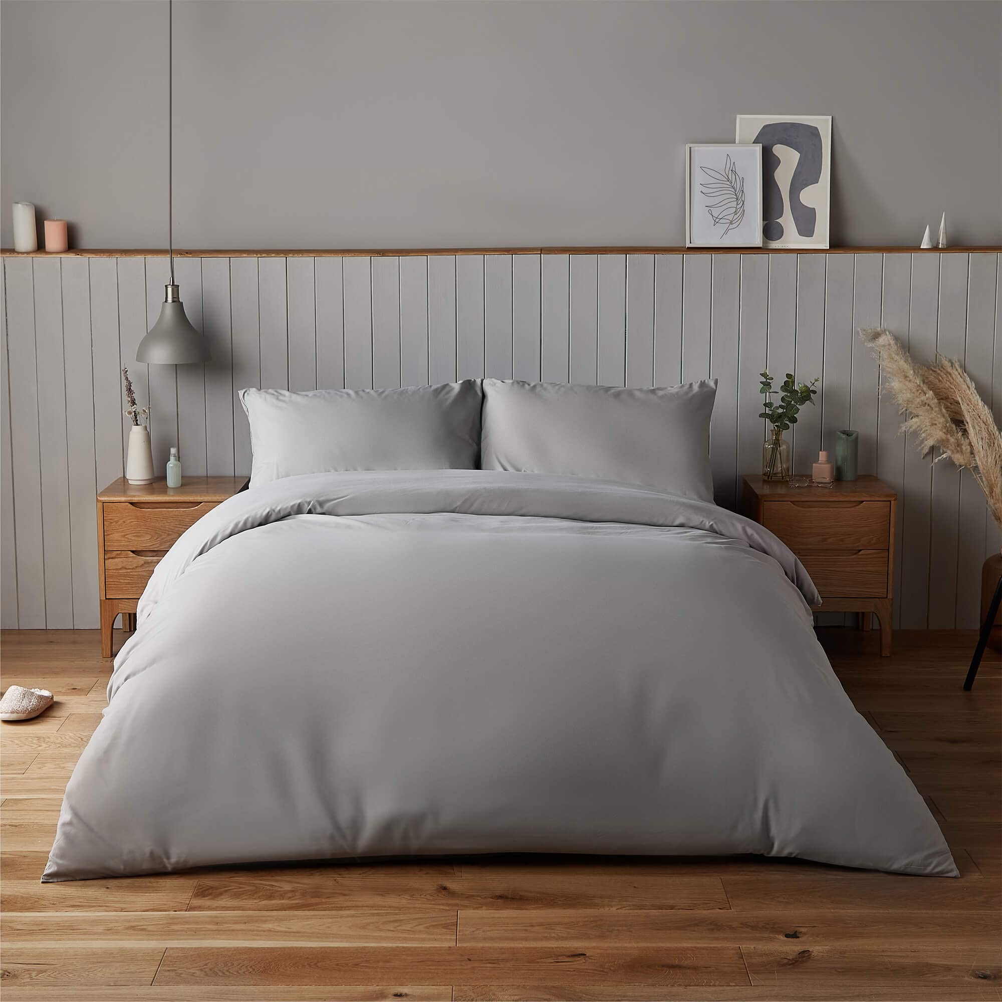 Silentnight Supersoft Collection Dove Grey Duvet Cover Set. Super Soft and Snuggly Easy Care Duvet Cover Quilt Bedding Set - Single (135cm x 200cm) + 1 Matching Pillowcase Twin Grey