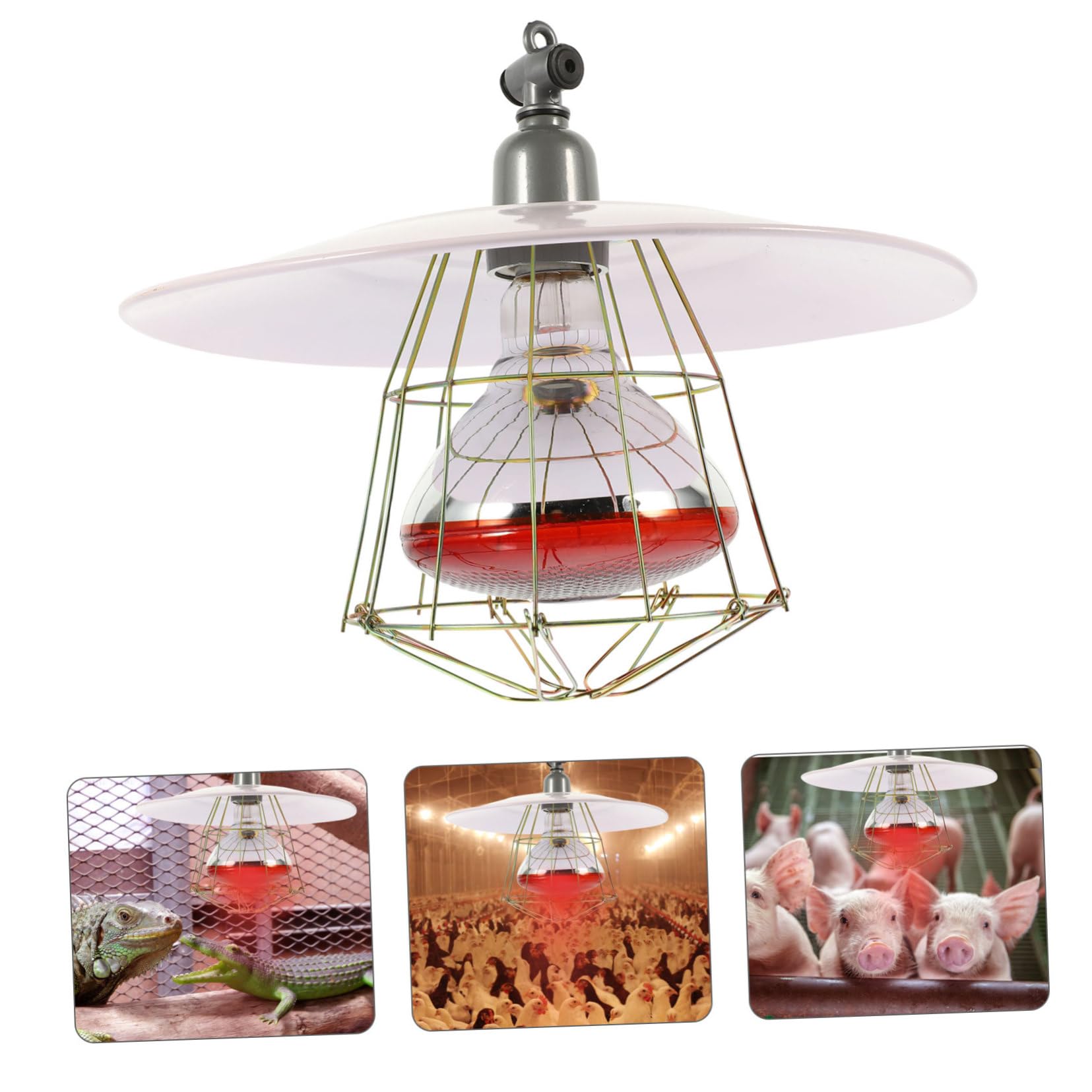 Toddmomy Lampada Riscaldante per Incubatrice Bestiame, Coperchio in Metallo e Alluminio, Resistente alle Alte Temperature, per Gabbia e Recinto Animali