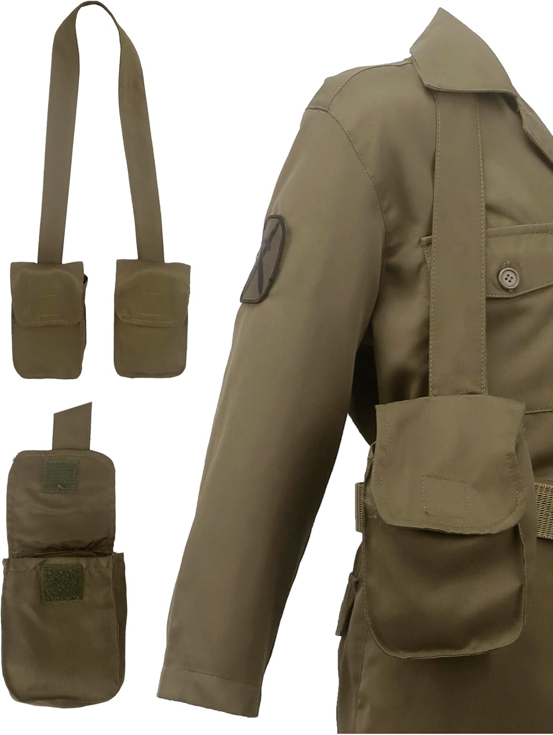 Kids WW2 Soldier Costume Boys Girls Field Jacket Cosplay 6 Pcs Set for Halloween 3-14Y - Image 5