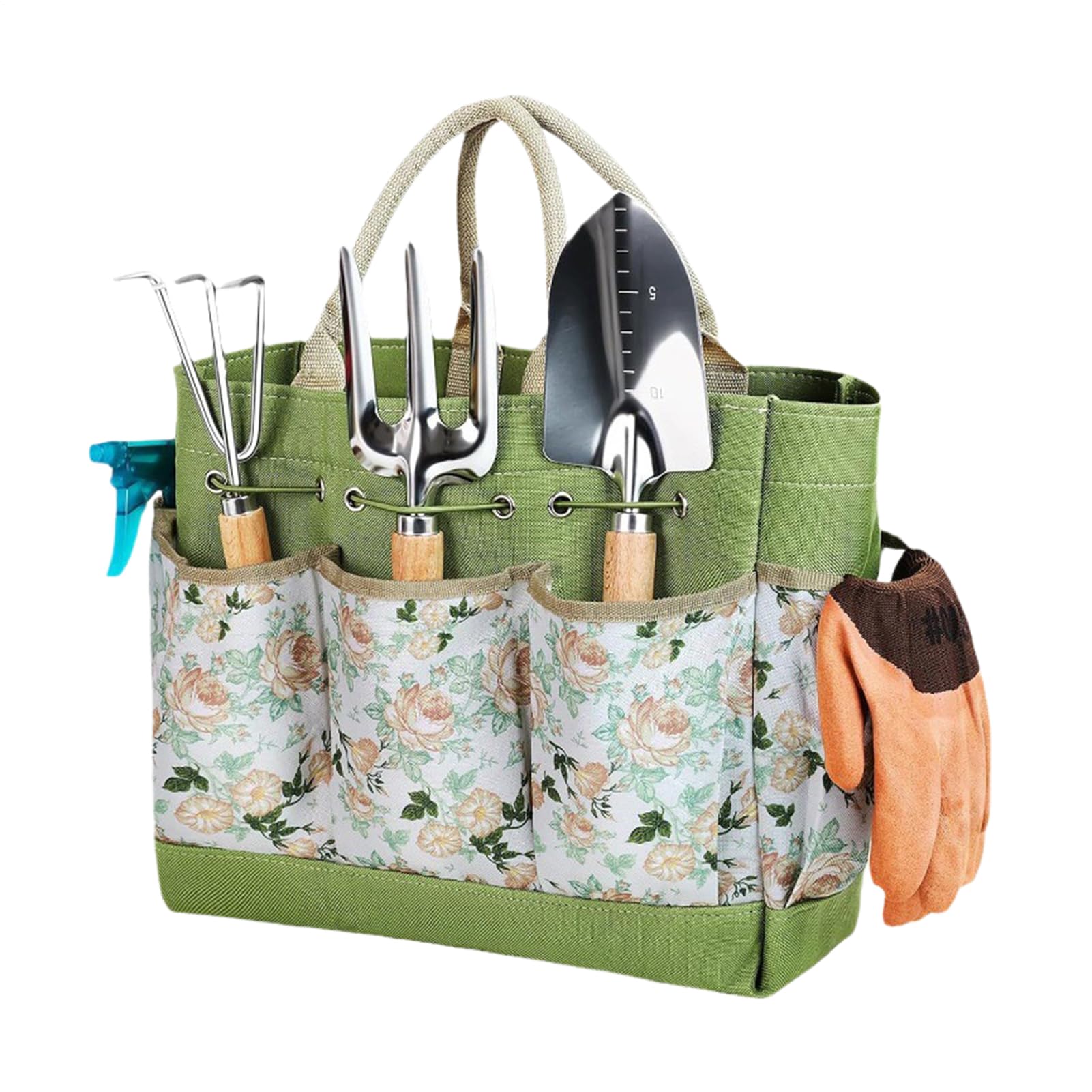 Sac à outils de jardinage multi-compartiment en toile Oxford avec poches pour gants
