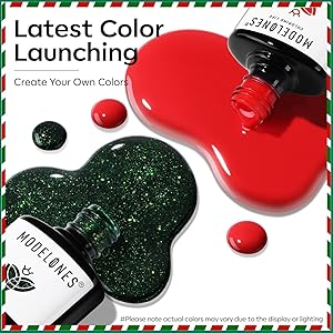 modelones Christmas Gel Nail Polish Set 2 Pcs 15 ML Red Green Classic Winter Colors Soak off U V Led Lamp Needed Manicure Salon DIY Home Gifts for Women Girls