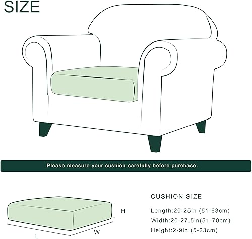 Vista 13 de CHUN YI - Funda elástica de cojín para sofá biplaza, funda de asiento de sofá con tela jacquard de elastano (mediana, color verde azulado) Verde