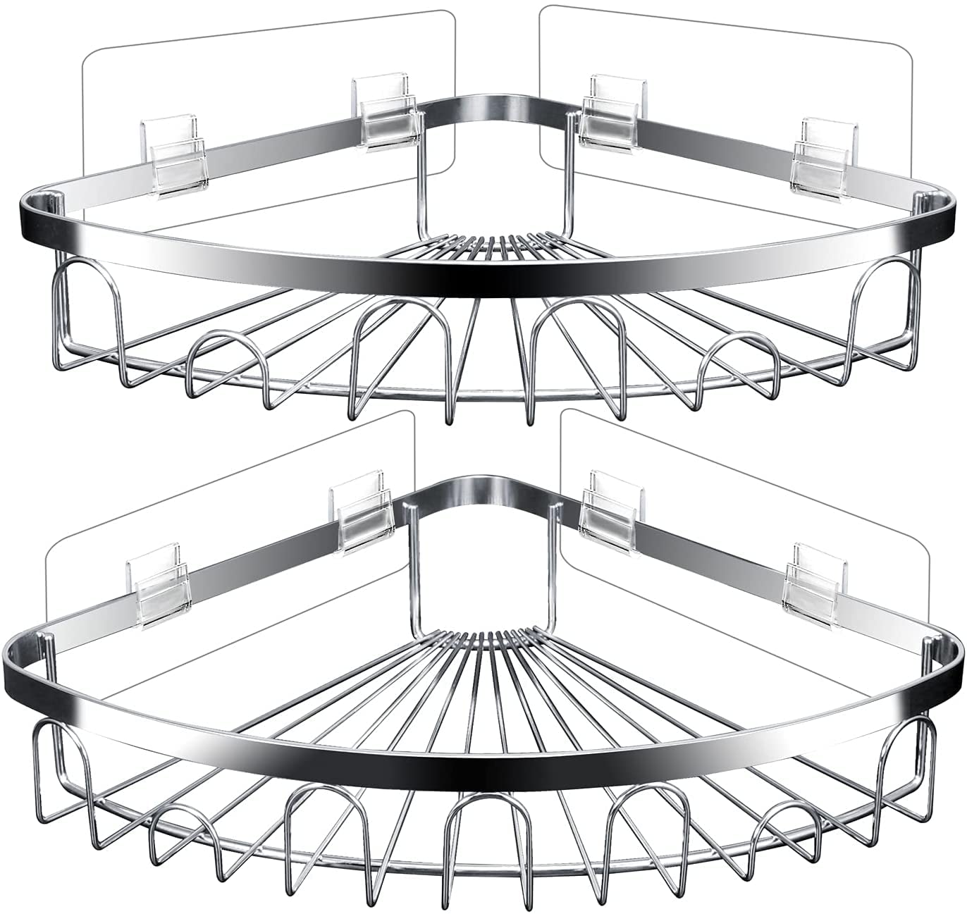 Support de rangement de douche d'angle pour organiser sa salle de bain sans abîmer le carrelage
