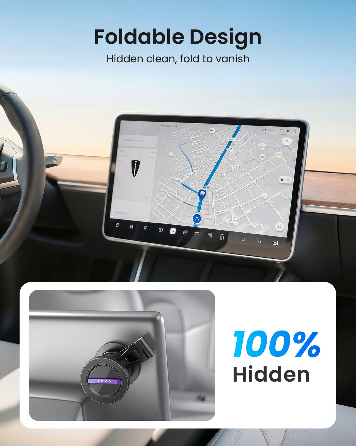 LOXP Support de téléphone rotatif à 360°, support de téléphone Tesla en