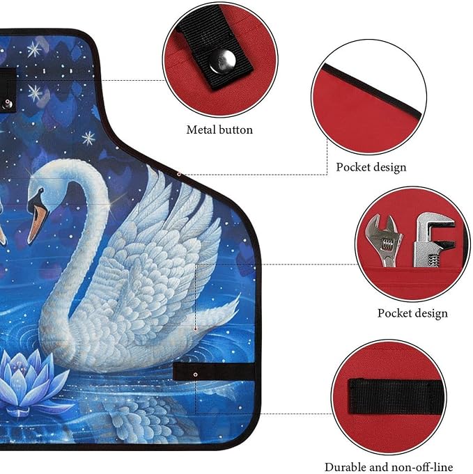 Delantal de trabajo ajustable con bolsillos, unisex miniatura 3