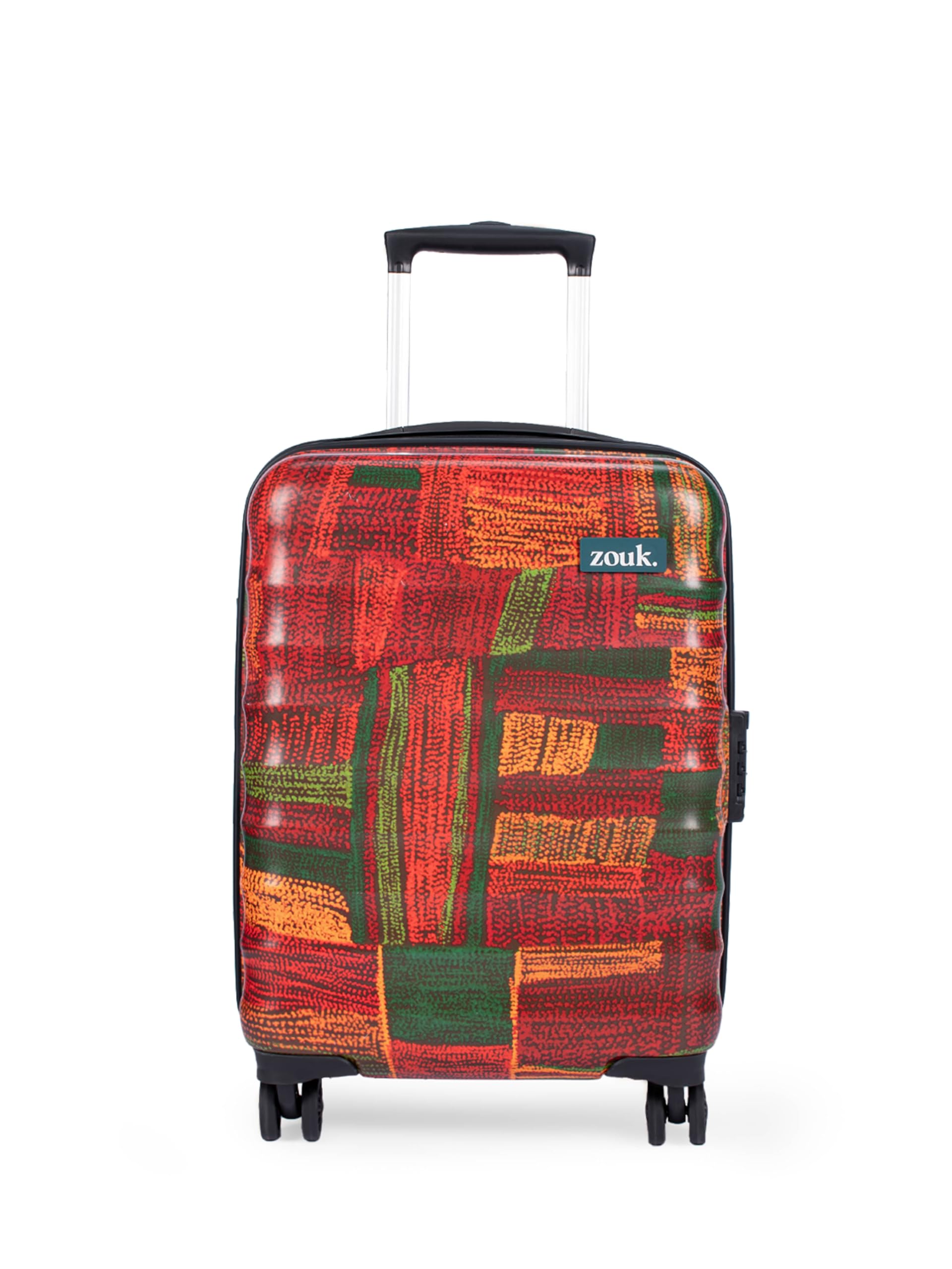 Indus Lattice Red Amorah Trolley Bag for Travel | Unbreakable Polycarbonate Shell | Dual 360° Spinner Wheels | TSA Lock | Cabin Size 56 cm | 3-Year Warranty