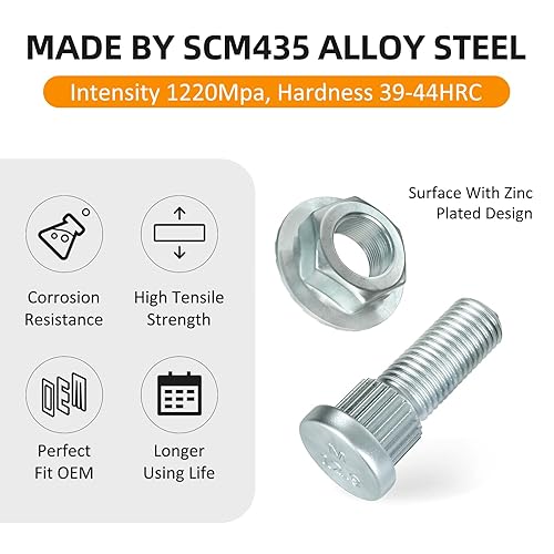 Miniatura 3 de Pernos de rueda delanteramedia 7515513 para Polaris Sportsman Ranger Outlaw Magnum Trail Blazer Trail Boss Predator Scrambler ATP Hawkeye 8 unidades