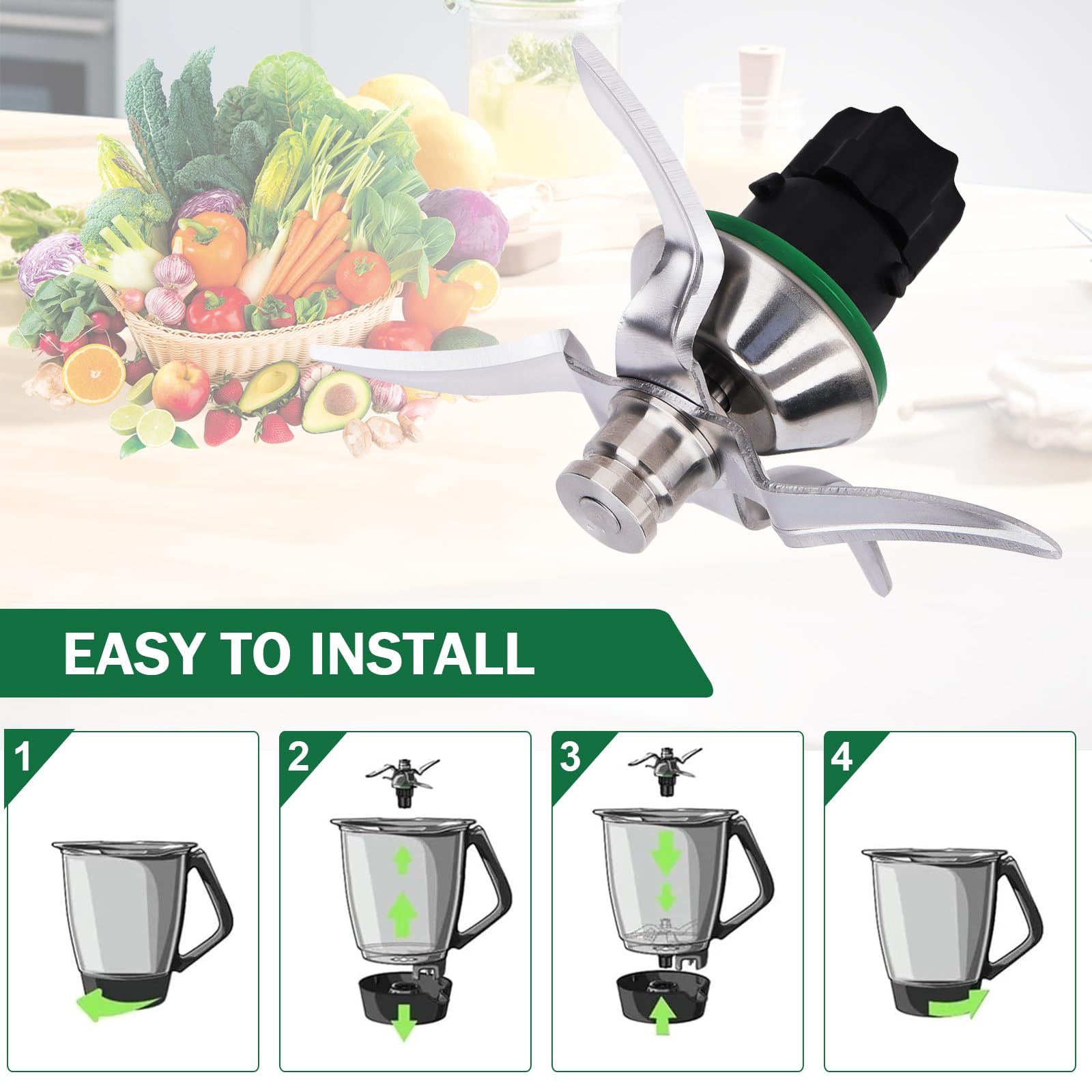 Gruppo Coltelli Lama di Ricambio per Vorwerk Thermomix Bimby TM5/TM6 | Lame in Acciaio Inox con Anello di Tenuta