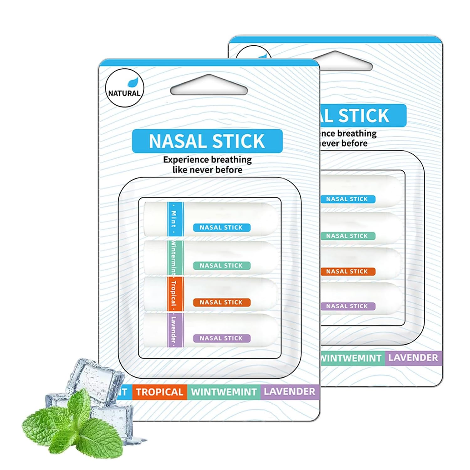 Nasal Stick Boost Energy Set,Nose Inhaler Stick, Nasal Stick Inhaler,Nasal Stick, Natural Mint Nasal Sticks for Breathing (Set of 8)
