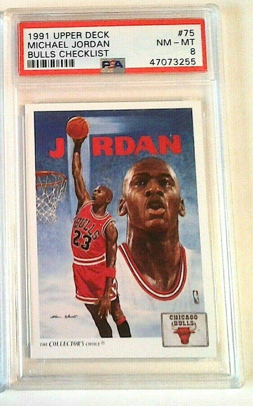 Amazon.com: Michael Jordan 1991 Upper Deck Psa 8#75 Checklist - Unsigned  Basketball Cards : Collectibles & Fine Art