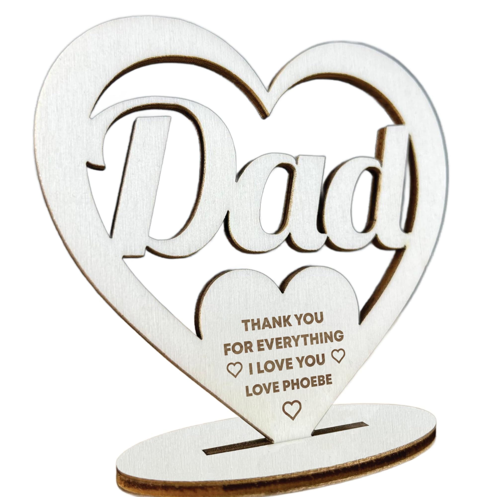 Red Ocean Personalised Dad Thank You Gift Wooden Engraved Plaque Birthday Fathers Day Gift For Him