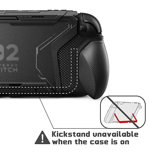 Vista 4 de playvital for Switch 2 Beyond-Grip Protective Case, Interchangeable FPS/Omni Ergonomic Grips + Military-Grade Drop Dockable Cover + 2 Joystick Caps