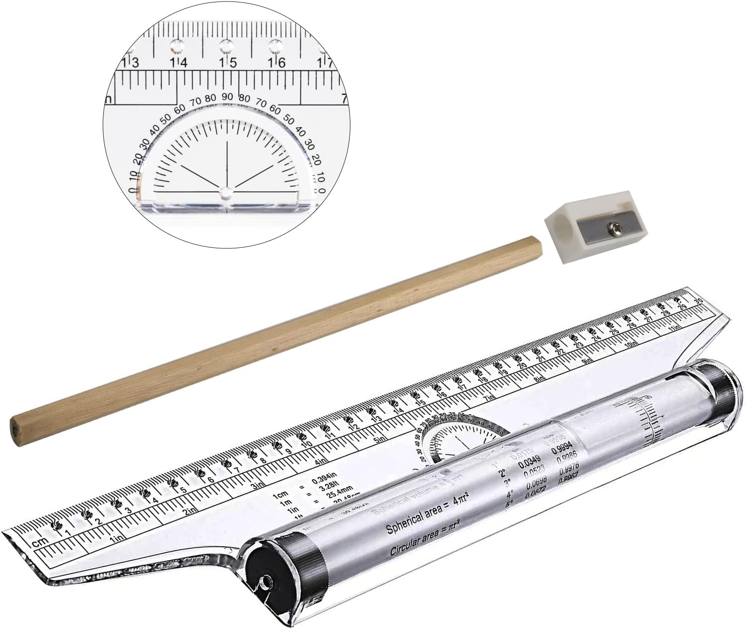 Rolling Ruler, Measuring Parallel Ruler, Multi-Purpose Drawing Ruler for Drafting, Measuring, Calligraphy, Art - 12 Inch