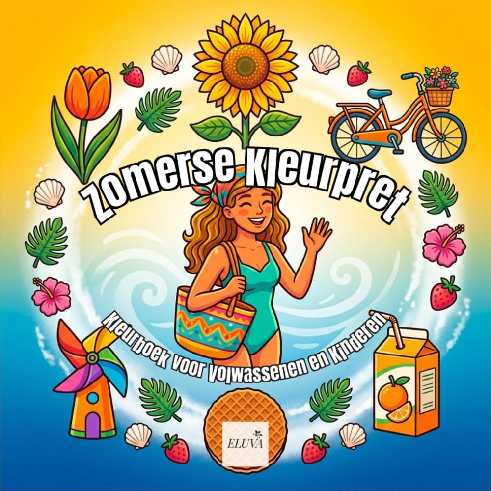 Cozy Summer — Zomerse Kleurpret — Kleurboek voor Volwassenen en Kinderen: Zomer Kleurboek met Dikke Lijnen voor Ontspanning