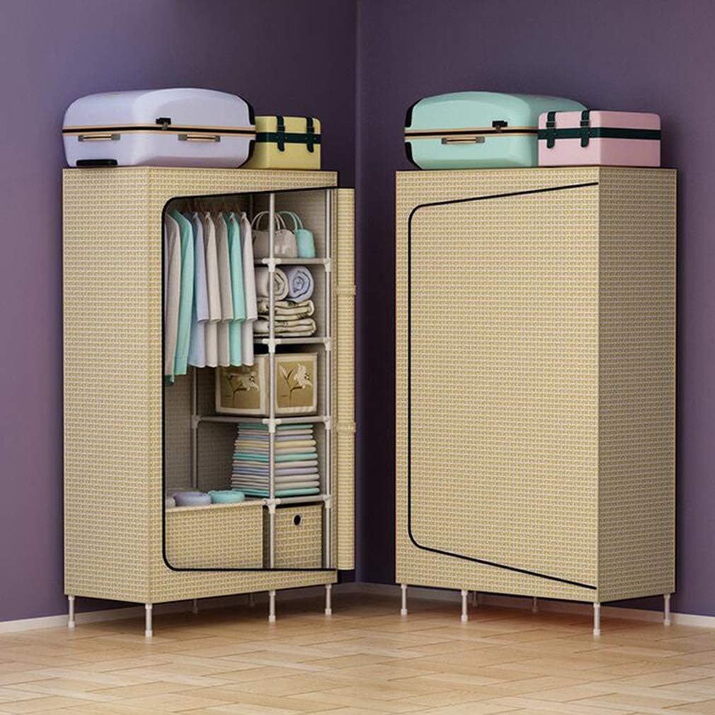 Cloth Wardrobe Clothes Closet, Portable Closet Wardrobe Storage Closet Standing Closet Fabric Cabinet Portable Wardrobe,D_105x45x168cm