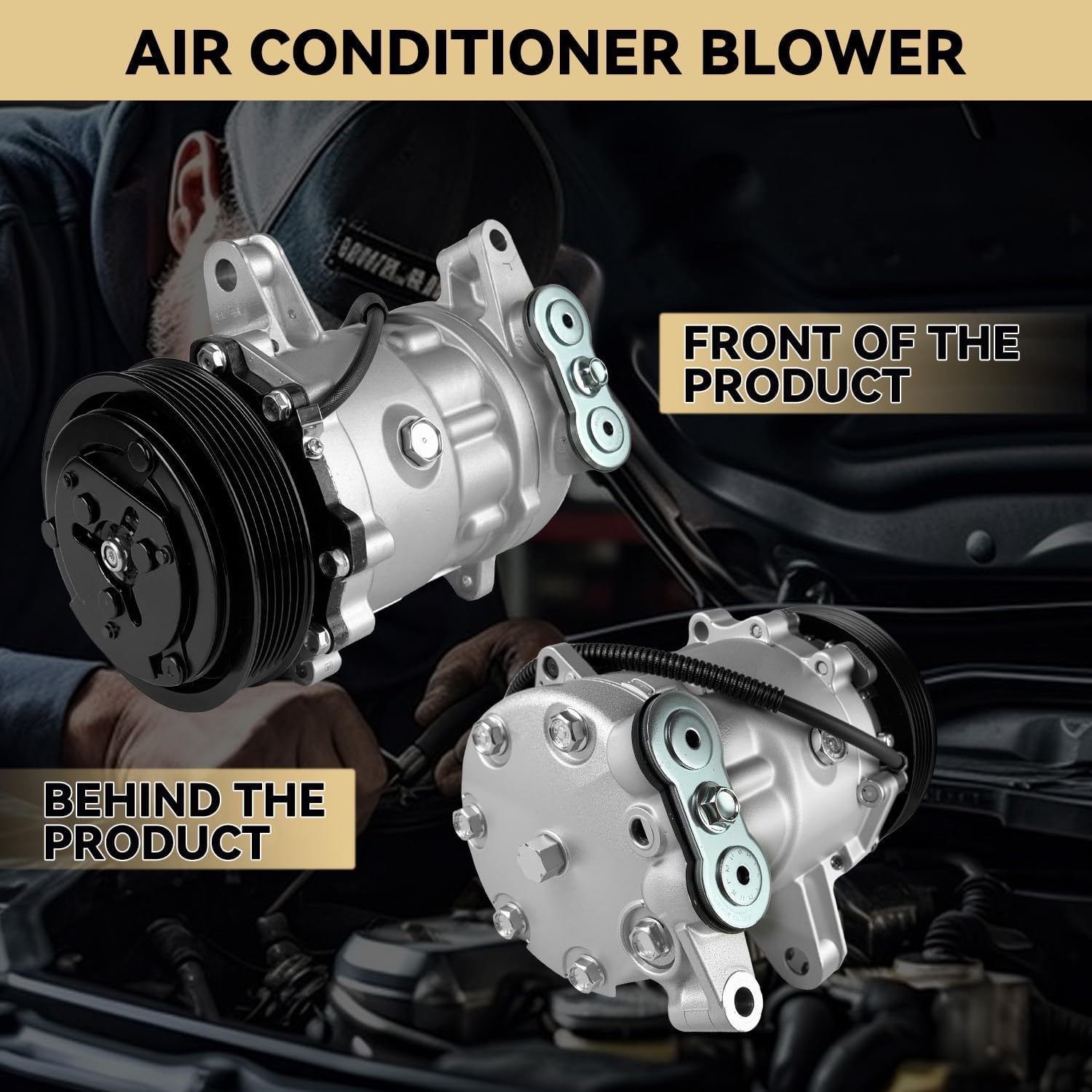 A/C Compressor with Clutch Compatible with Durango 2000-2003 4.7L 5.9L, for Dodge Dakota 2002-2003, for Ram 1500 2500 3500 2002-2003, CO 4854C, 78562, 7410550