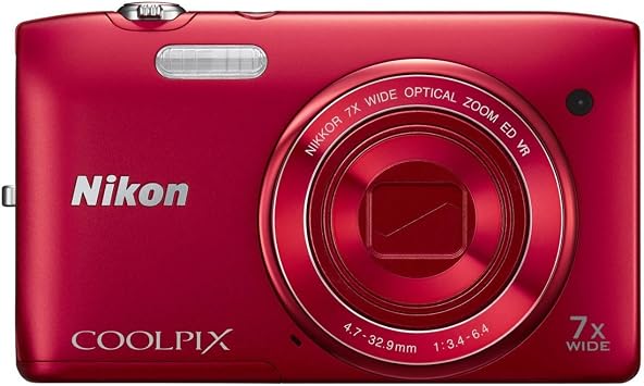 Nikon COOLPIX S3500 Digital Camera, 7x Optical Zoom, 20.05 Megapixels, Raspberry Red S3500RD