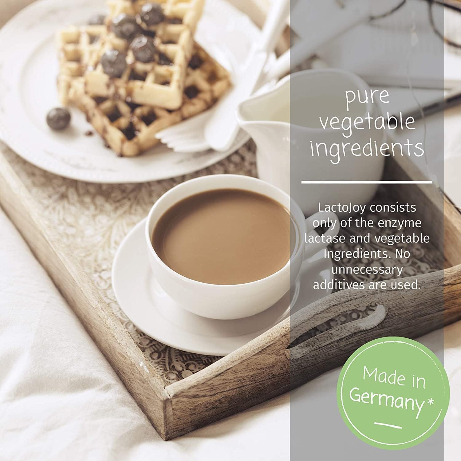 LactoJoy Lactase Pills 14,500 I 80 Pieces I Powerful Lactase Enzymes for Lactose Intolerance I Ultra Pure Lactase for Improved Digestion I No Silicon Dioxide, No Artificial Flavors, No Sucralose - Image 4