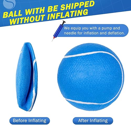 Miniatura 5 de SCENEREAL Pelota de tenis gigante para perros, paquete de 2, pelotas de tenis grandes de 9.5 pulgadas de grosor mejorado para perros, juguetes de