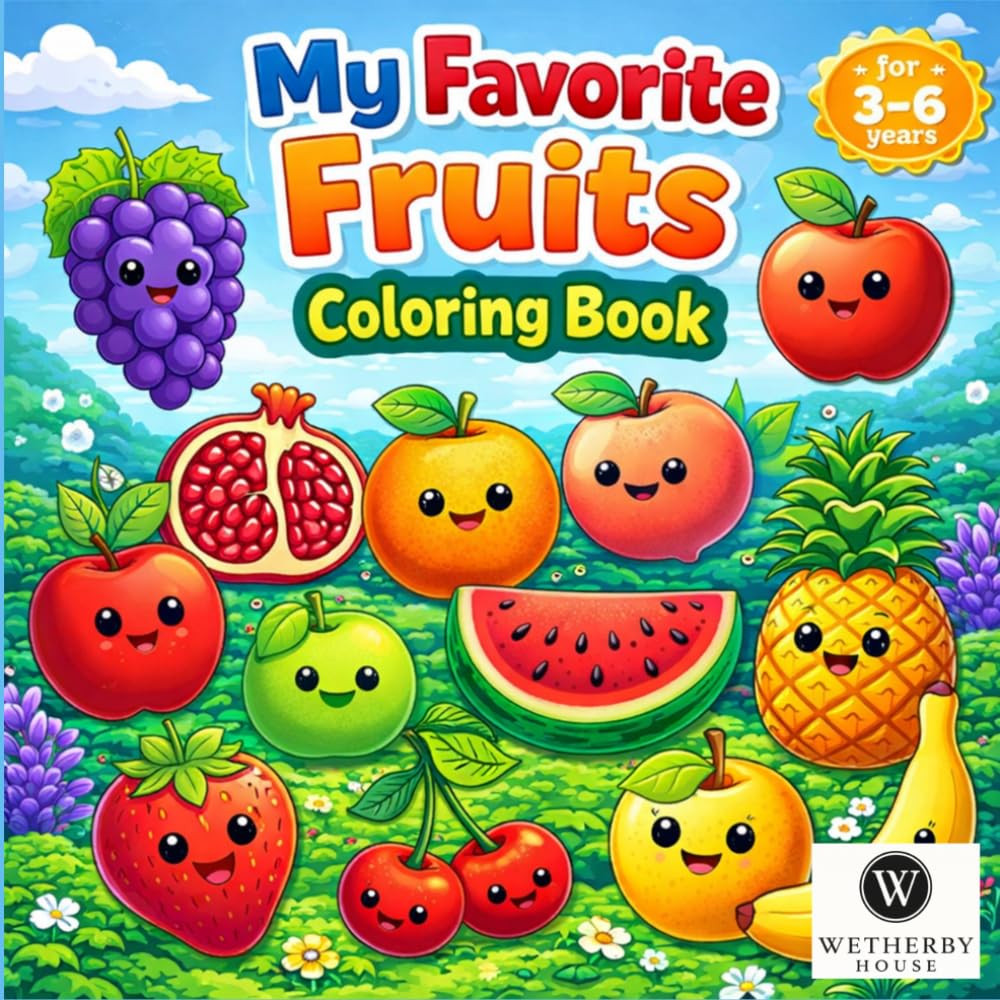 My Favorite Fruits Coloring Book: Fun and Easy Coloring Pages for Toddlers and Preschool Kids Ages 3-6