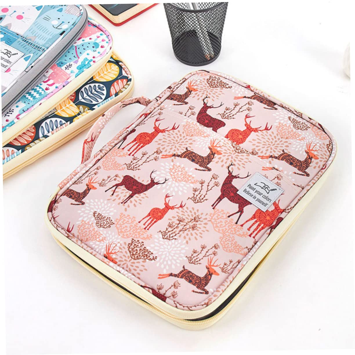 SHINEOFI Estuche para Lápices De Dibujo Bolsa De Papelería De Alta Capacidad Estuche para Papelería Soporte para Bolsa para Guardar Bolígrafos para Escolar y Artístico