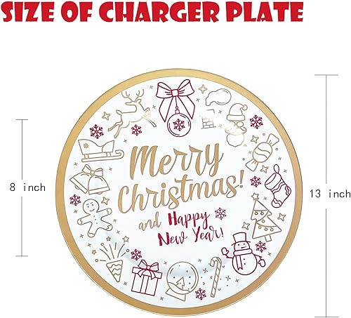 Miniatura 10 de Henilosson Platos de carga dorados de 13 pulgadas, cargadores redondos de plástico para platos de cena, boda, fiesta, decoración elegante (6, dorado)