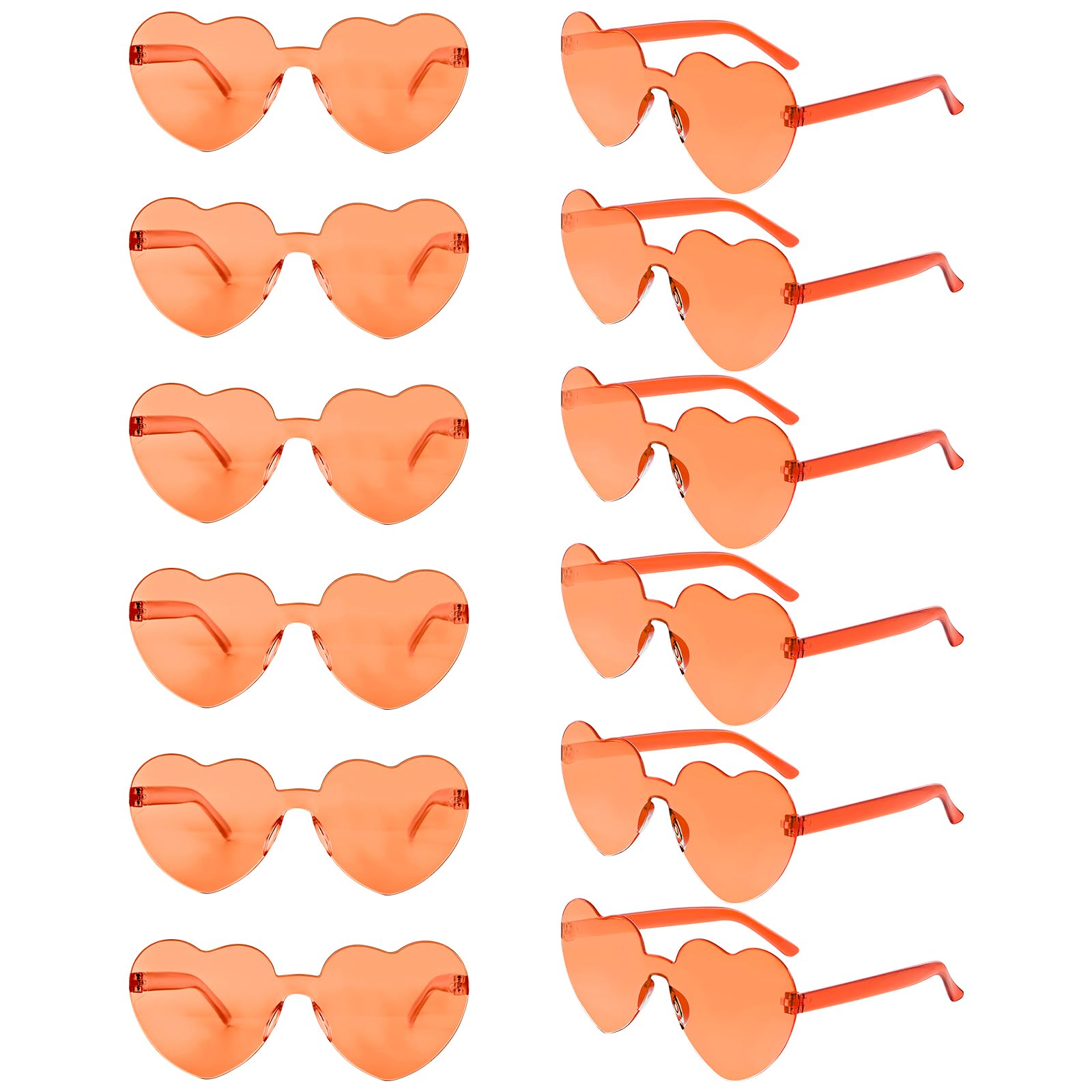 Bouiexye 12 Pack Heart Sunglasses for Women Transparent Heart Glasses for Bachelorette Birthday Party Favor Gifts