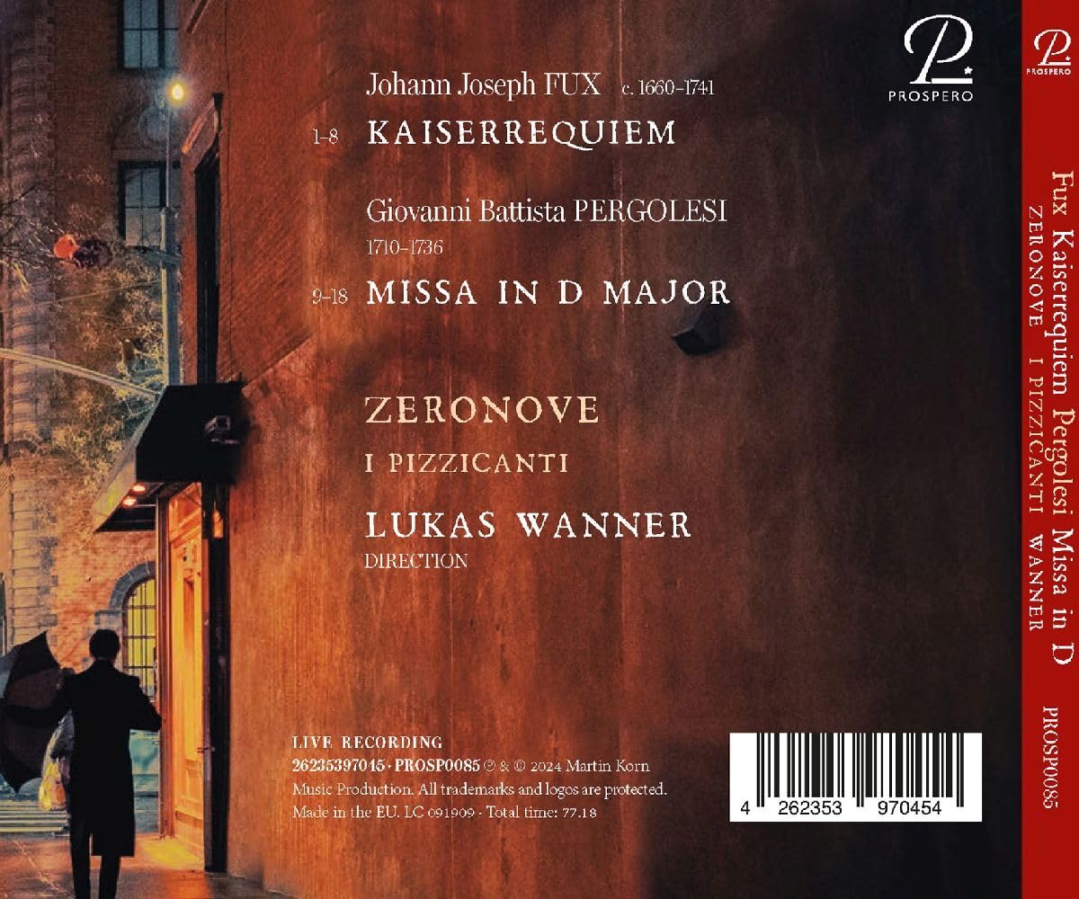 Fux : Kaiserrequiem - Pergolesi : Messe en ré majeur