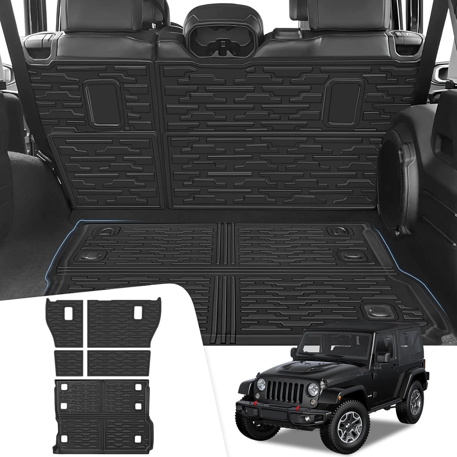 Utiiy Cargo Mat Fit for 20182023 Jeep Wrangler JL with Subwoofer Cargo Liner All