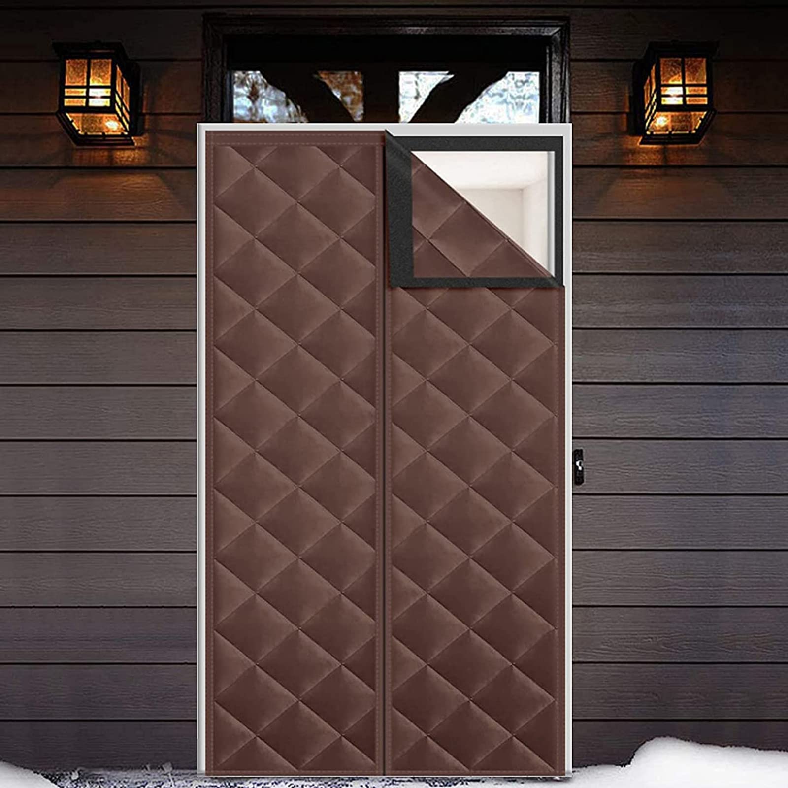 Thermovorhang Wärmeschutzvorhang Tür,Auto Schließen,Winter Kalteschutz Wasserdicht Isolier Schutz Vorhang reduziert den Wärmeverlust,PU-Dämmmaterial, 90×230cm