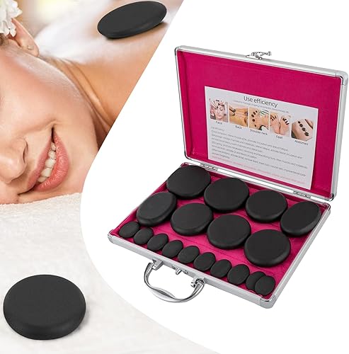 Miniatura 4 de Hot Stone TBVECHI 16 Pcs Basalt Therapy Hot Stones Set Hot Rocks Massage Professional Portable Massage Stones Heater Kit Set for Body Massage