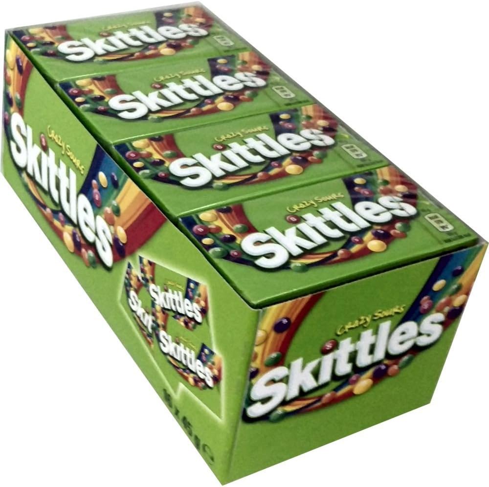 Crazy Sours, Acid-Fruit, 16 Packs of Chewing Candies of 45 g