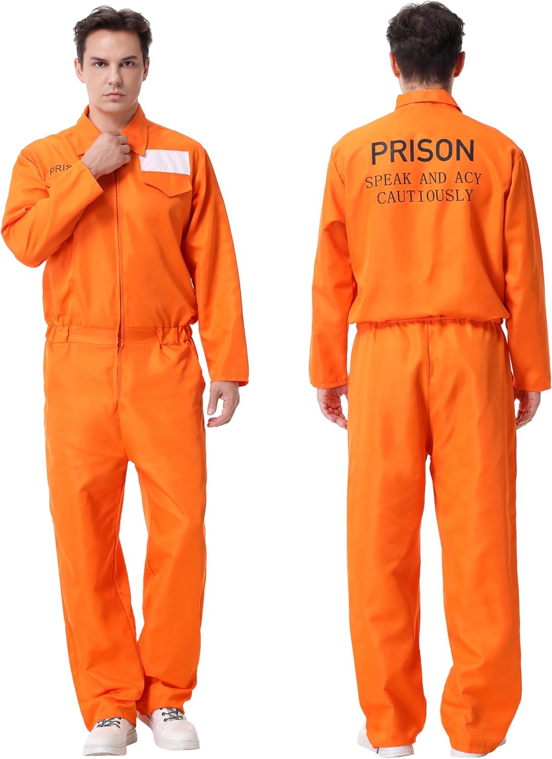 Prisoners Jumpsuit Costume Orange Cosplay Outfit Halloween Men Prisoners Costume Adult Jail Uniform Convict Uniforms - Image 2