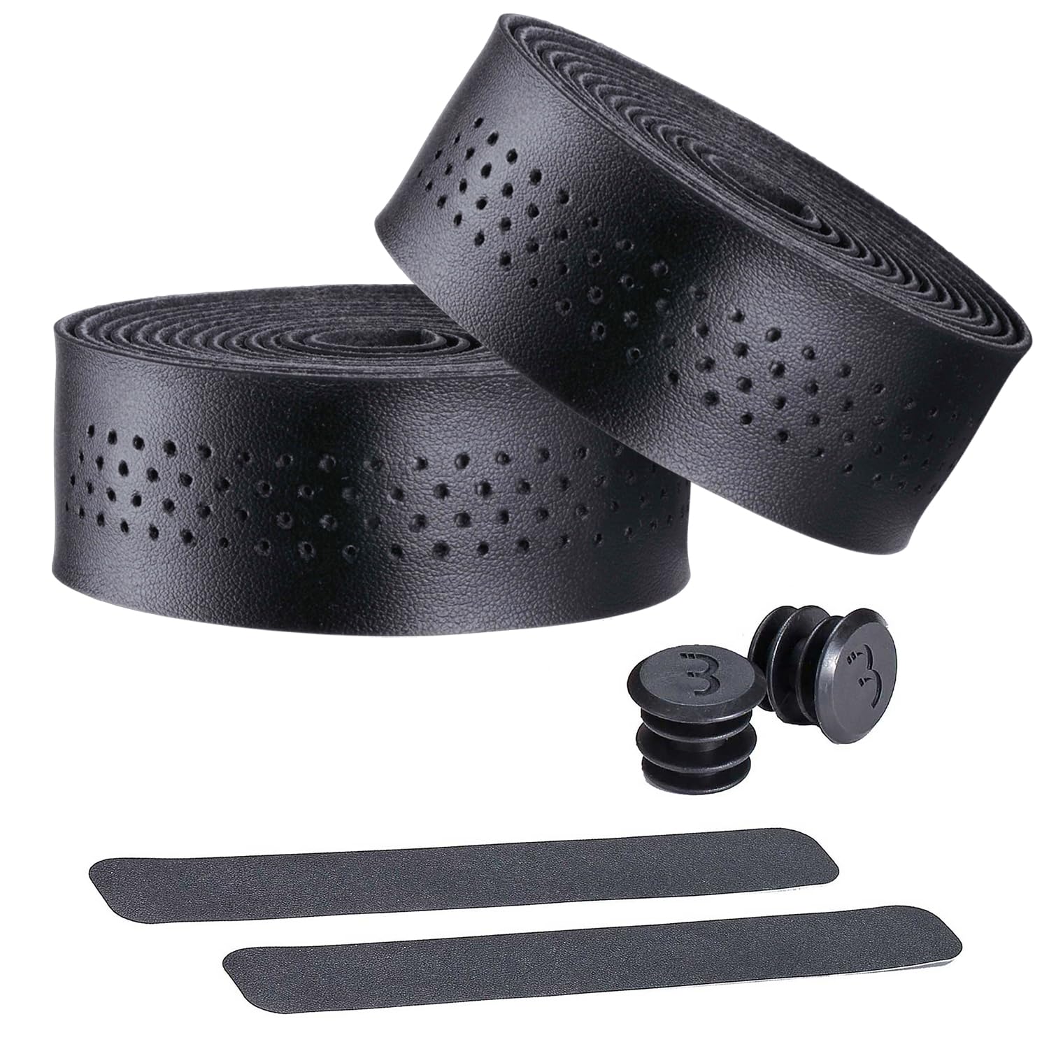 Cycling Bike Handlebar Tape Leather Look Bar Tape Road Bike Non-Slip Bike Tape Includes Handlebar Plugs SpeedRibbon BHT-12