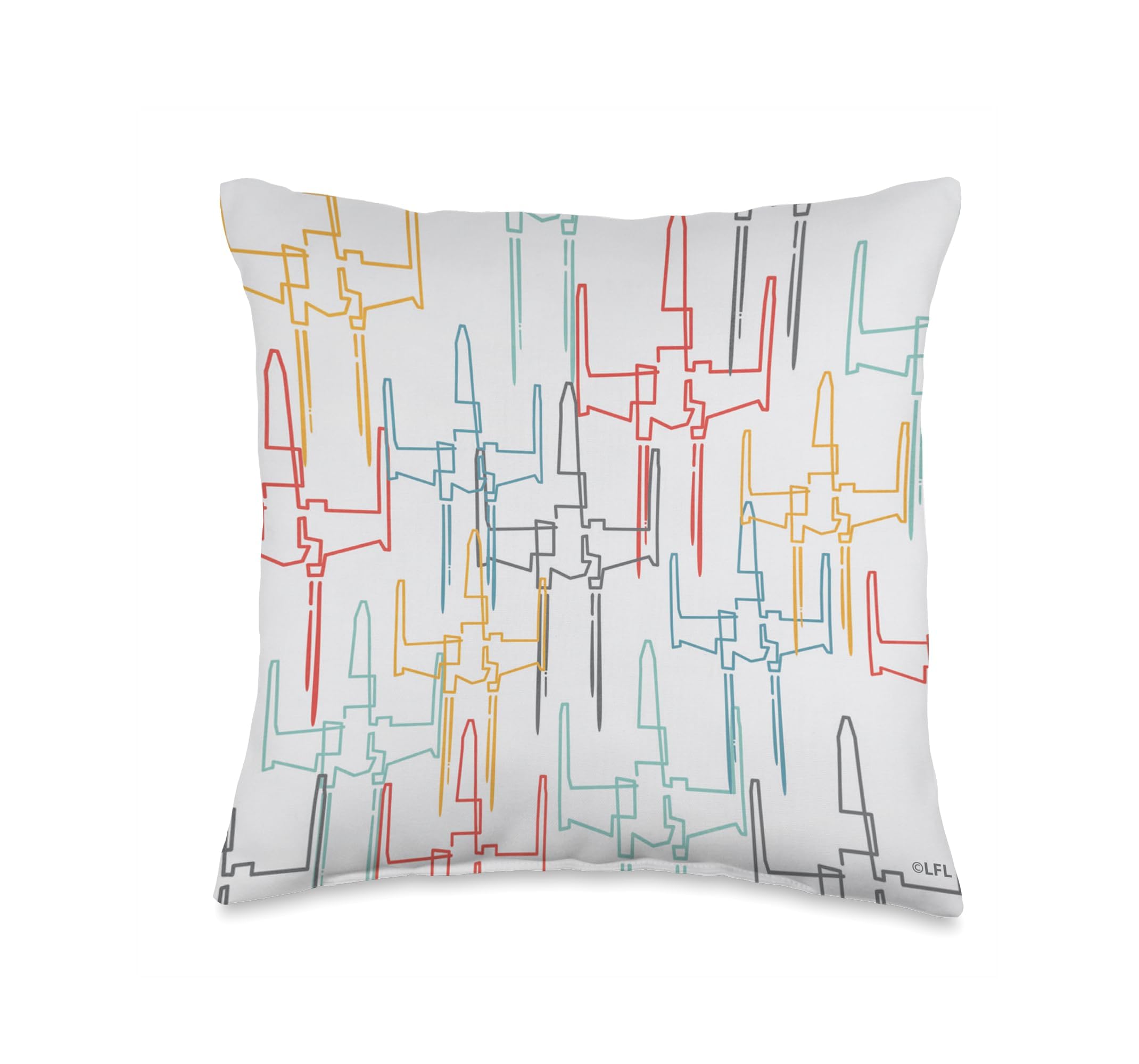 Coussin Star Wars X-Wing imprimé rétro multicolore 40x40 cm pour deco chambre et salon