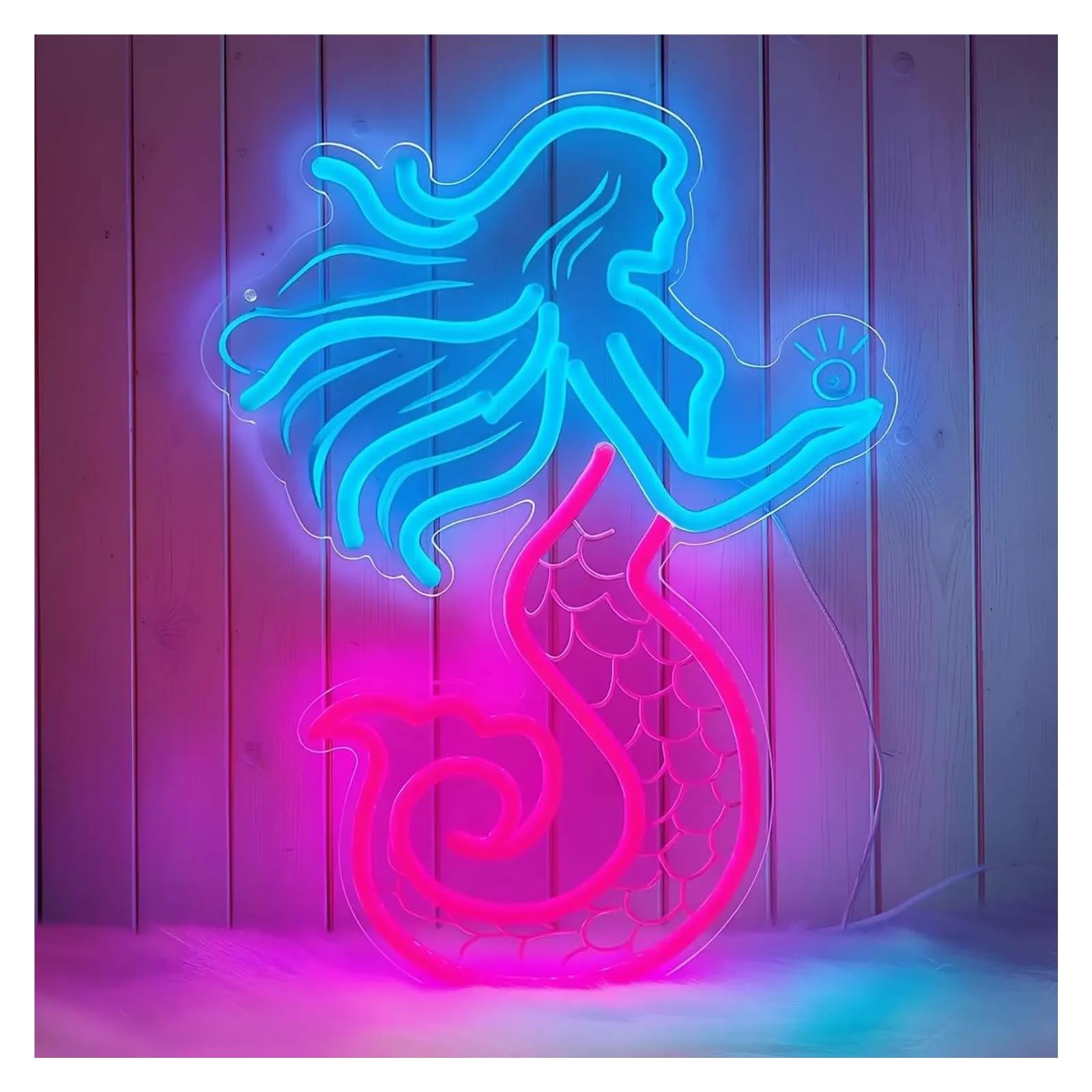 Decoración Lámparas Letrero De Neón De Sirena Con Luz LED Regulable Y Alimentación Por USB Para Dormitorio Sala De Juegos Fiesta Bar Club Decoración De Pared 42.9cmx31.9cm