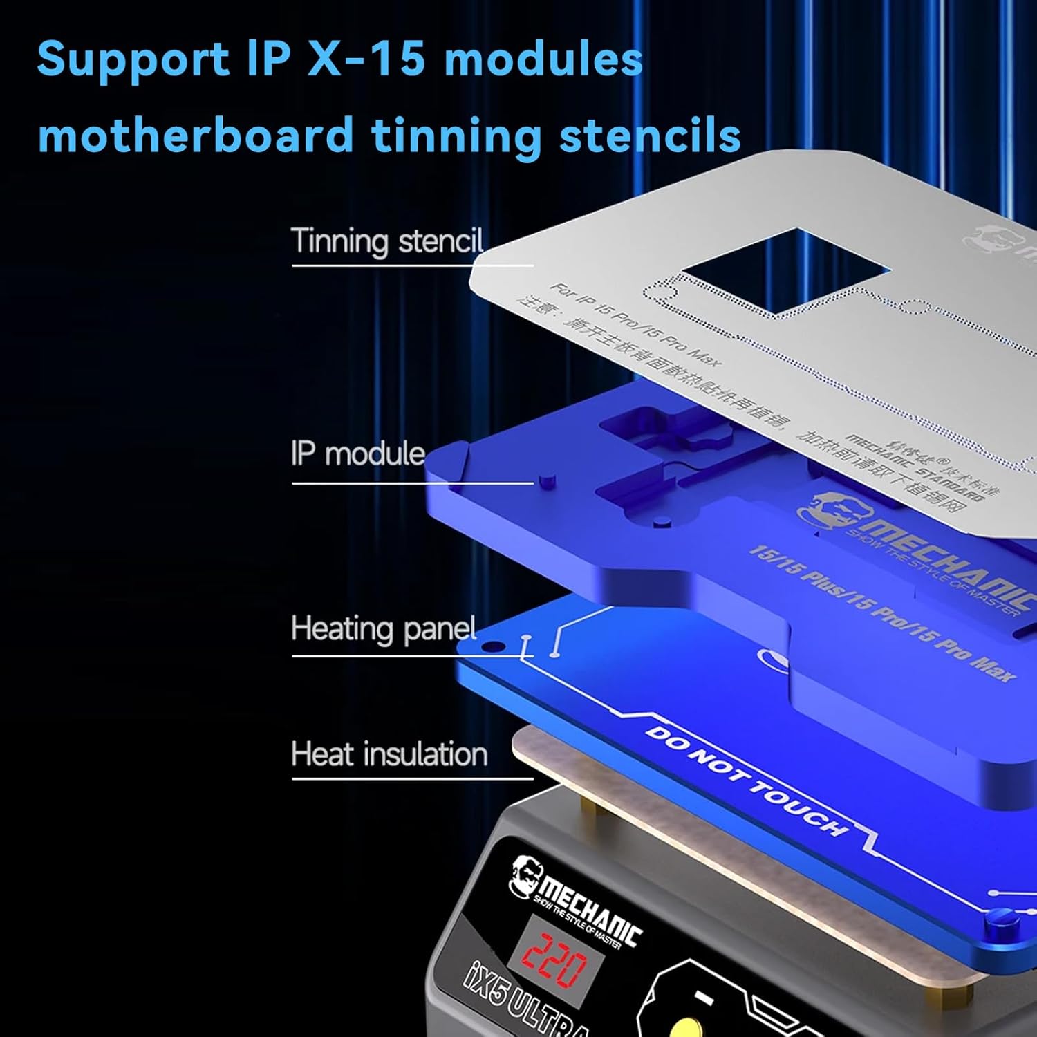 Universal Preheating Platform With 2Pcs Tweezers,110V Mini Soldering Hot Plate Desoldering Station,Mobile Phone Motherboard Layered Bonding Glue Removal Dot Matrix Repair Heater Portable Heating Table