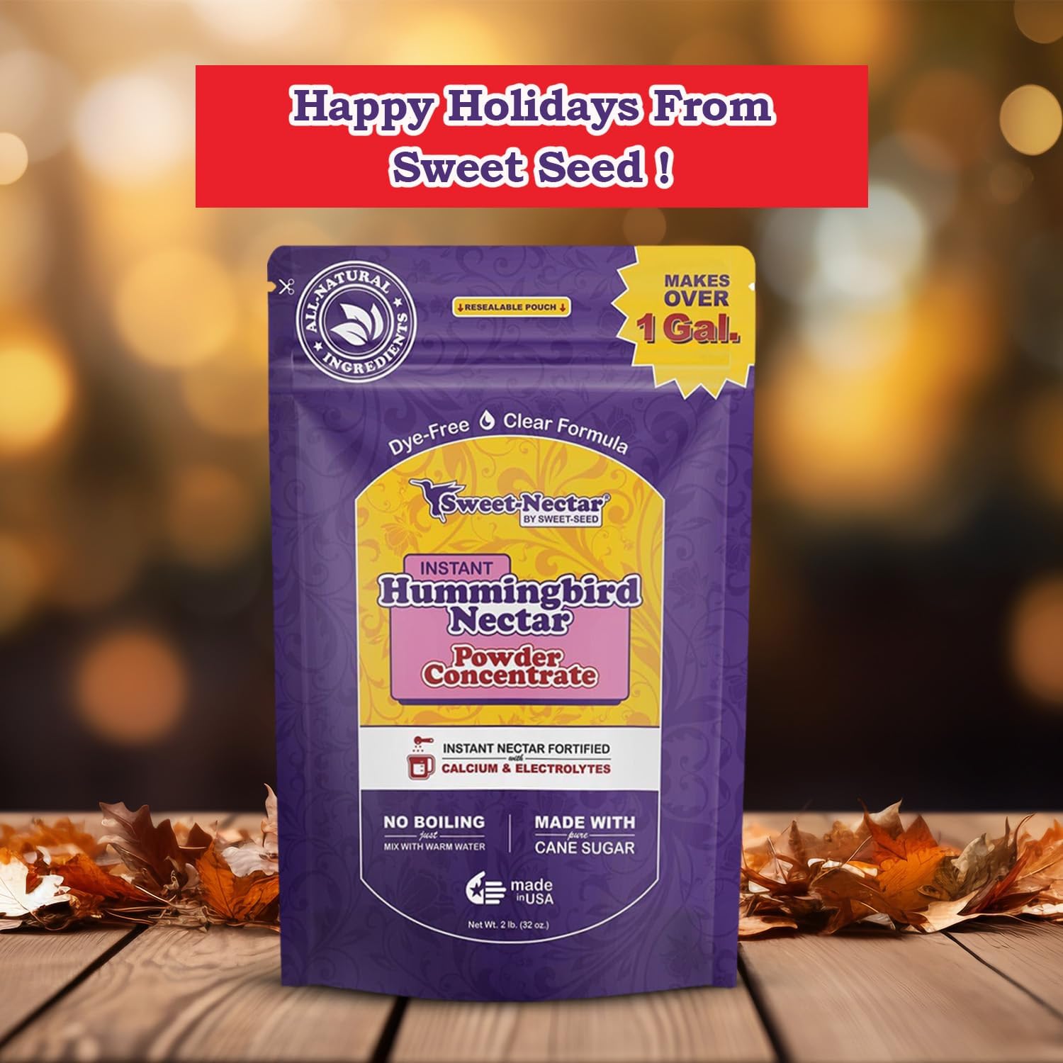 sweet-seed Hummingbird Nectar (32-oz), Instant Powder Concentrate, Extends The Life of Nectar for Hummingbird Feeders (2)