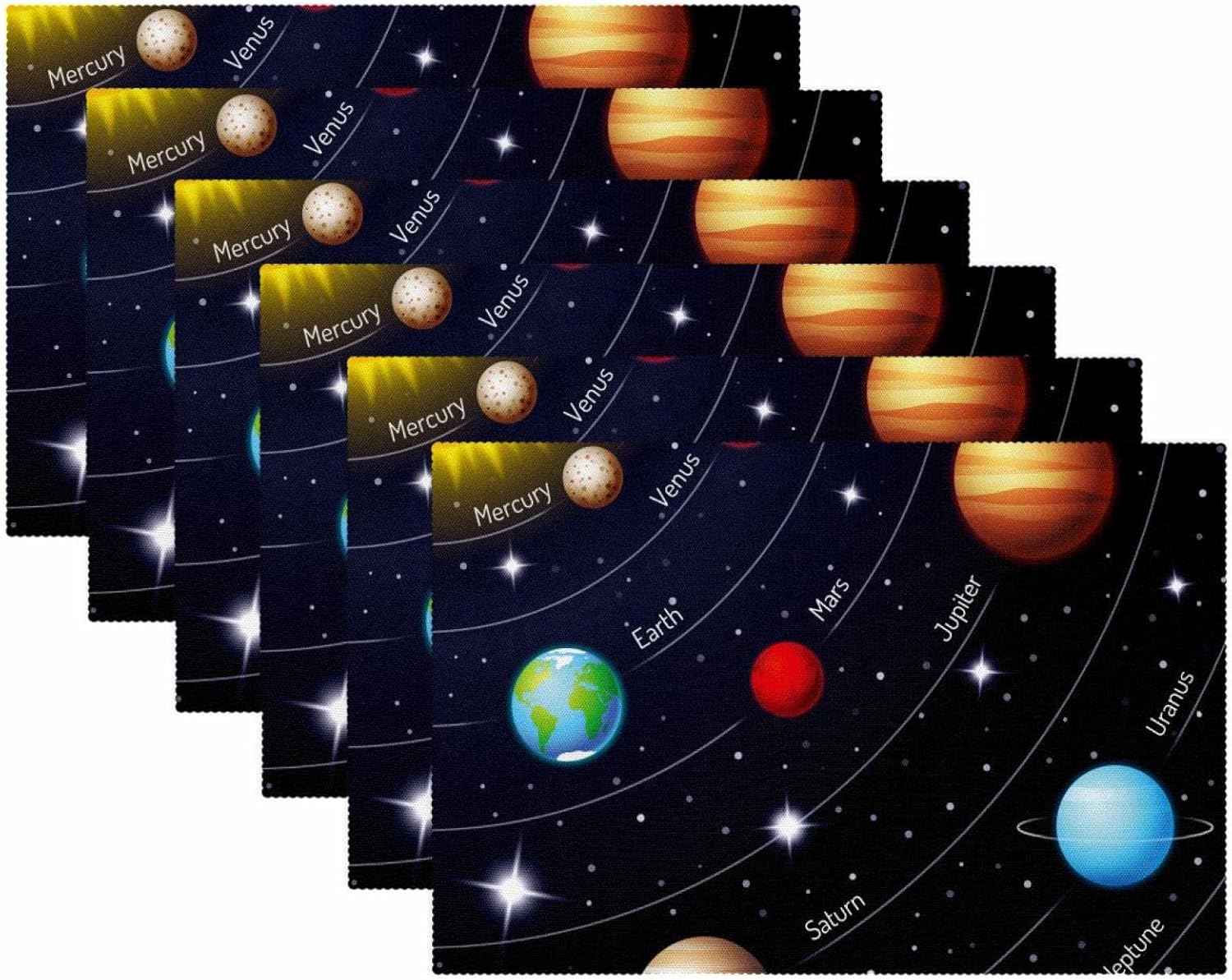 Placemats Set of 6,Dining Table Placemats,Milky Way and