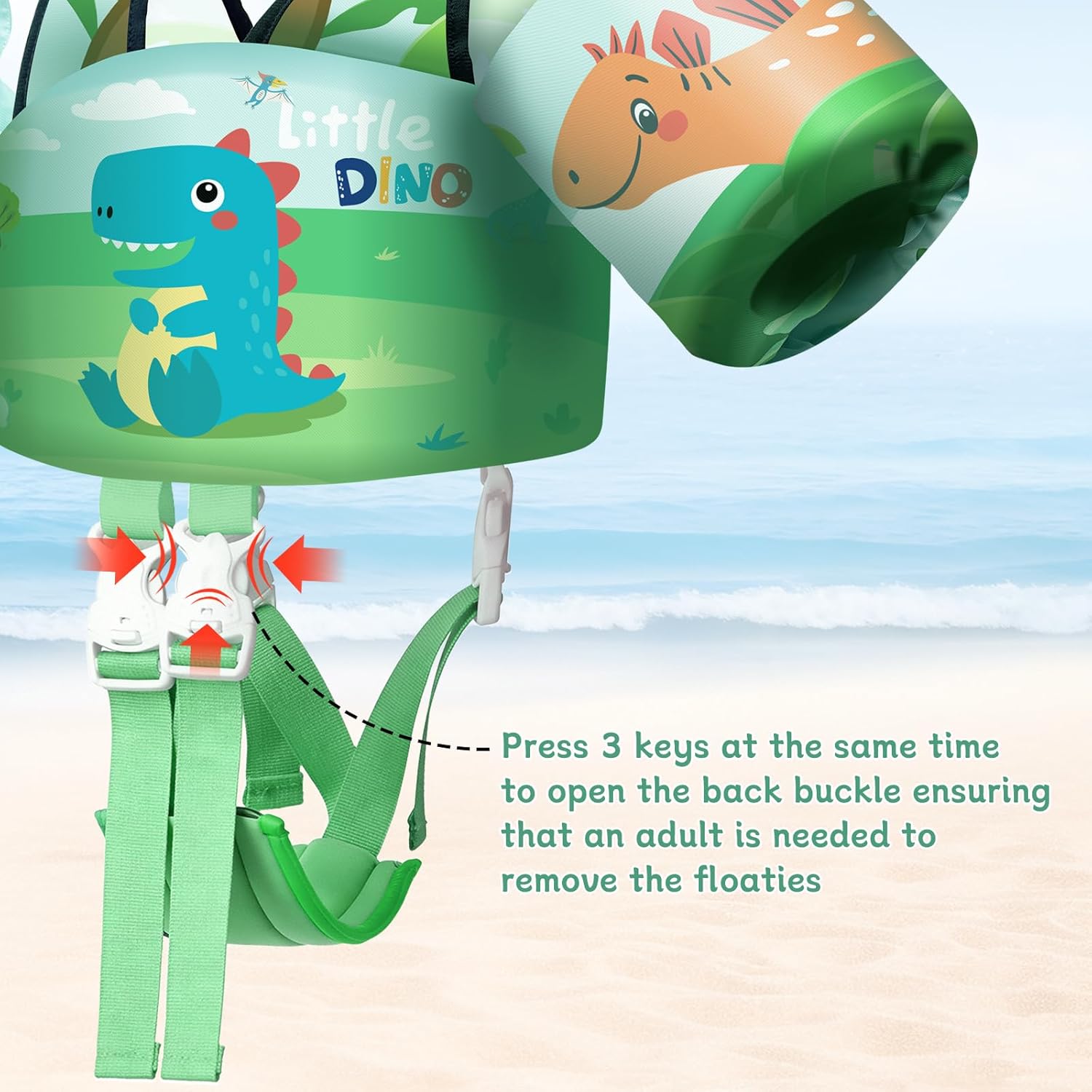 DRQ Toddler Swim Vest, Toddler Floaties for 22-66lbs Kids, Puddle Jumper Kids Life Jacket with Shoulder Harness Arm Wings for Girls Boys 2 3 4 5 6 Years Old