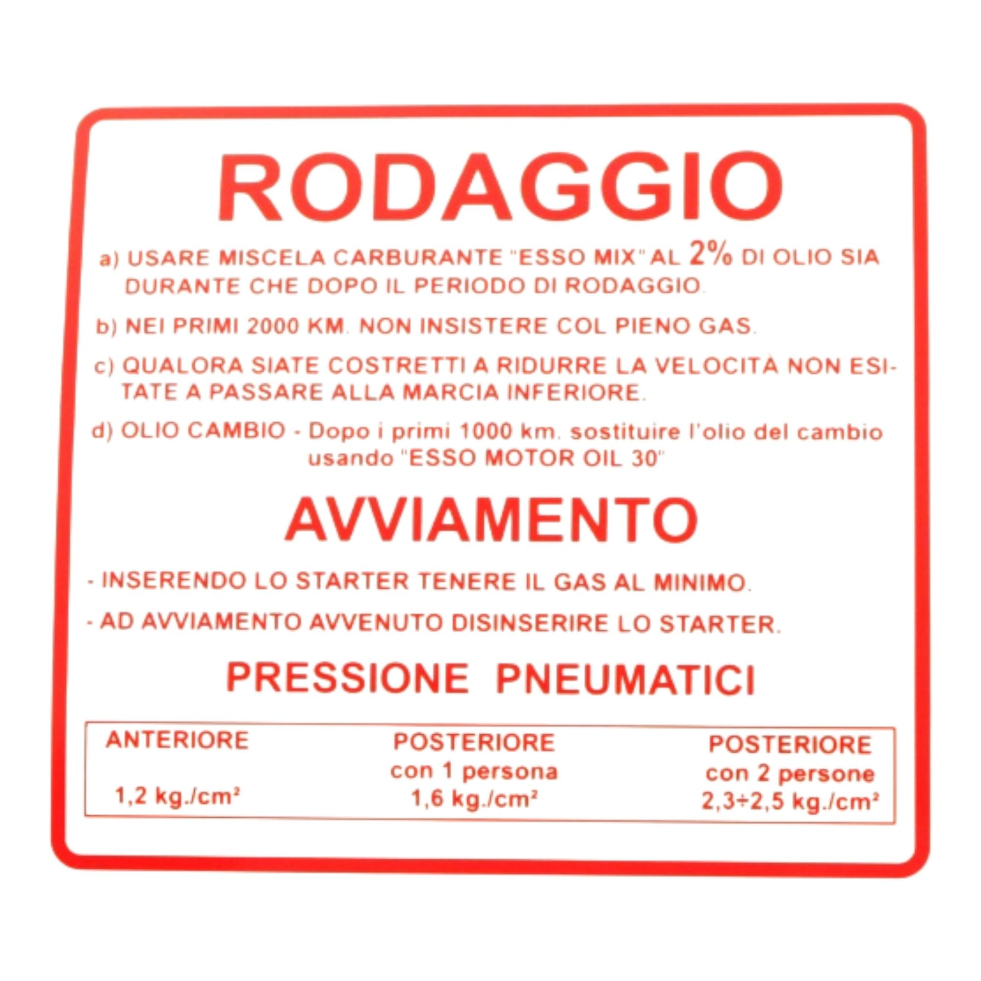 cyclingcolors Sticker for Piaggio Vespa 50-90-125cc Vintage Scooter Restoration Sticker Original Reference 610170M002