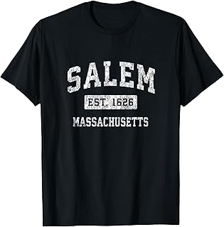 Salem Massachusetts MA Vintage Established Sports Design T-Shirt