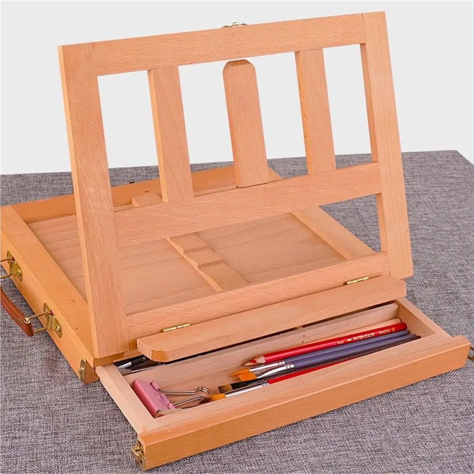 tragbare Malbox Holz Tragbare Tisch Staffelei Einstellbare Multifunktions Kunst Malerei Box Professionelle Klapp for Künstler