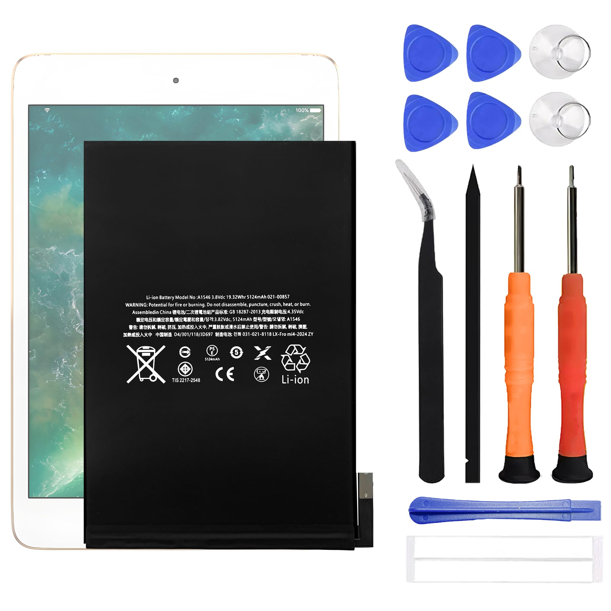 Batería iPad mini 4 A1538 A1546 de repuesto con kit de herramientas para reparación 8