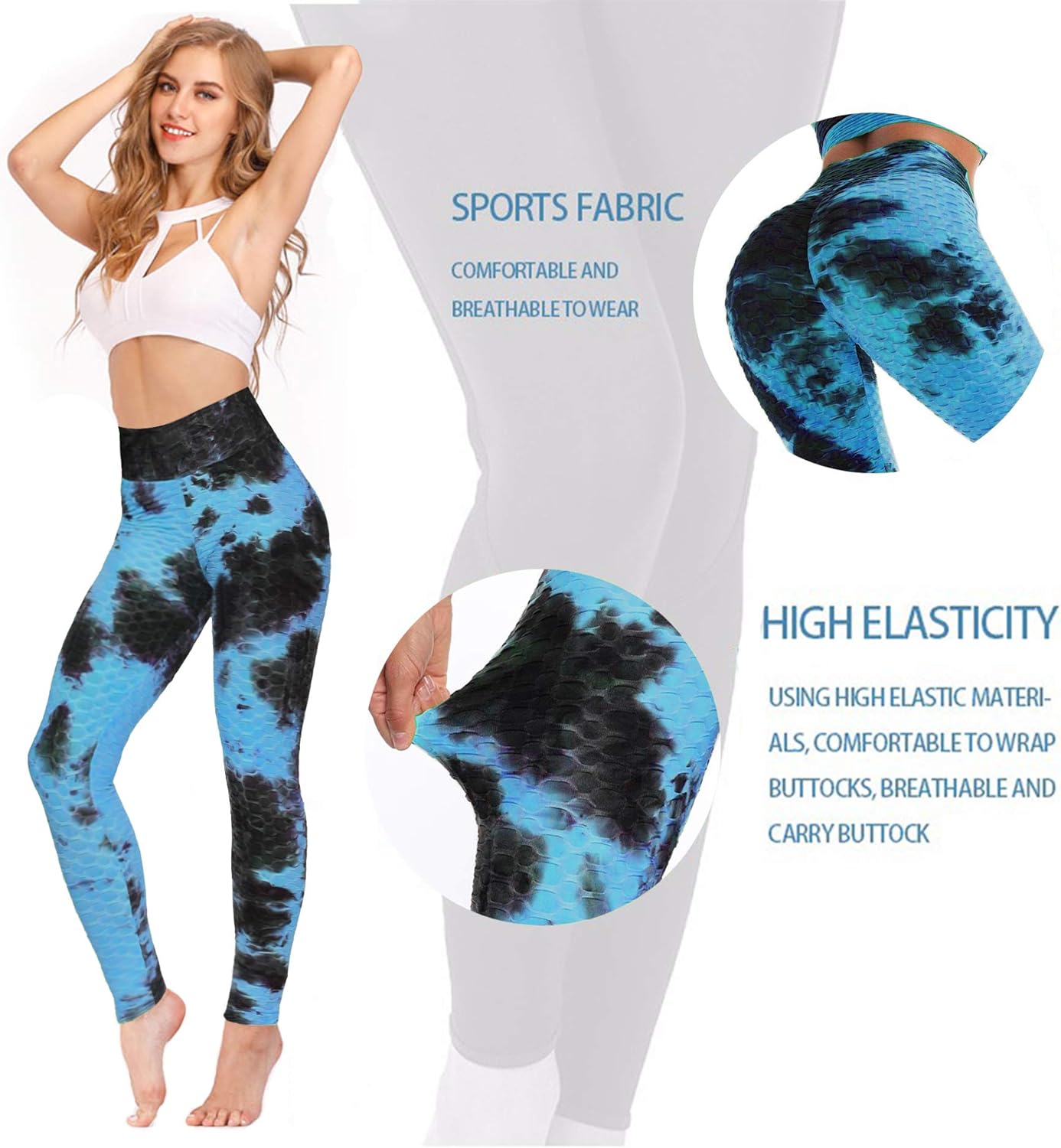 AIMILIA Butt Lifting Anti Cellulite Leggings for Women High Waisted Yoga Pants Workout Tummy Control Sport Tights - Image 2