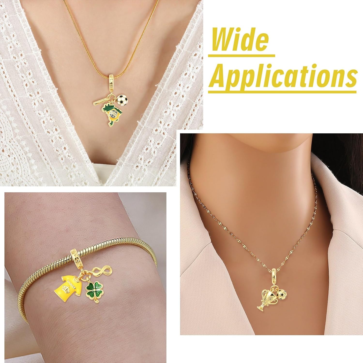 Ipotkitt European Dog Fruit Football Flower Heart Ocean Tree Travel Large Hole Charms for DIY Jewelry Bracelet Necklace Earrings Keychains Decor - Image 6