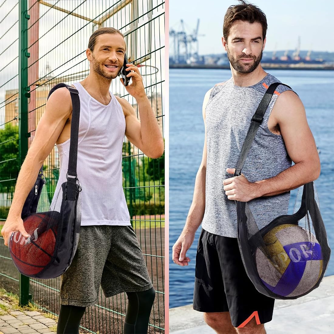 Sac à Dos de Basketball, Poche Filet, Accessoires de Basketball, sac à dos, sac de basket-ball, poche filet avec mousqueton, poche filet pour football