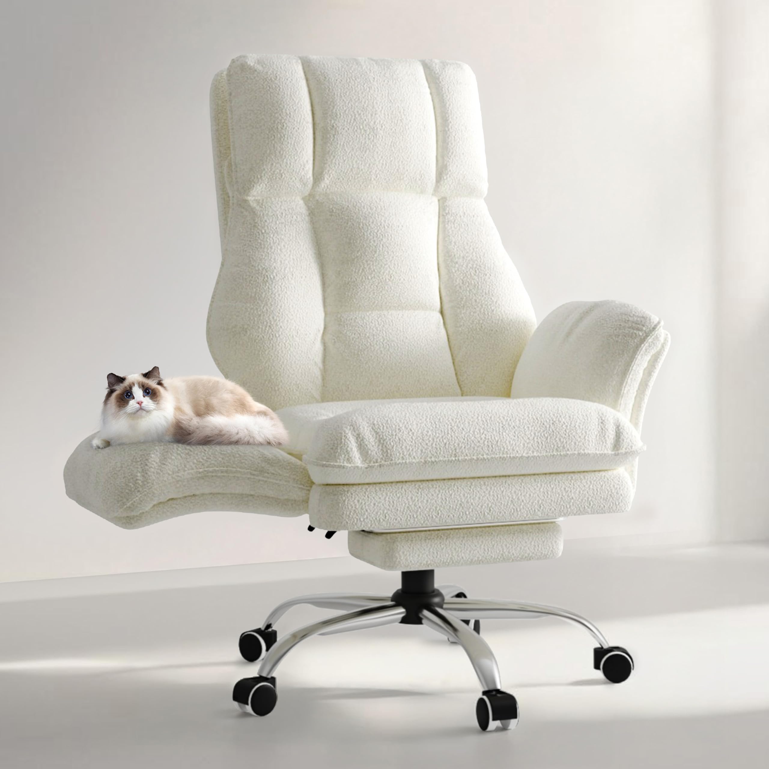 Executive Office Chair with Flip Armrests & Foot Rest